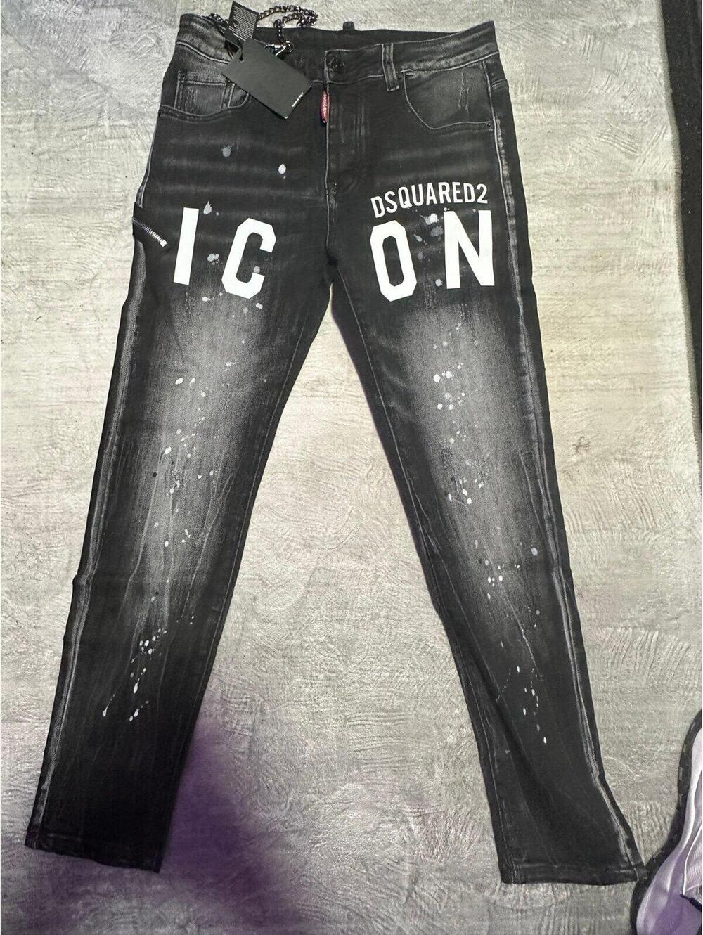 DSQUARED Denim Pants Black Black SIZE: SMALL 46